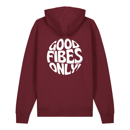 "Good Fibes Only" Hoodie in Burgundy