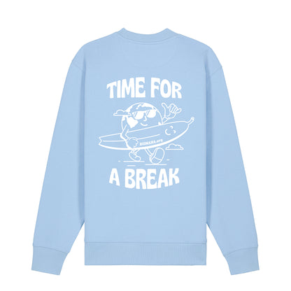 "Time for a Break" Crewneck in Blue Soul